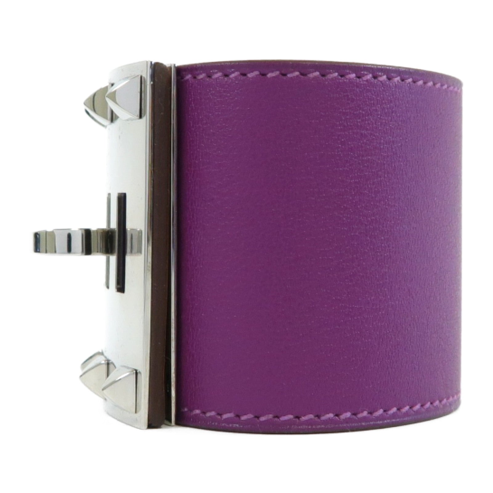 HERMES 【激減優惠】Swift皮革Kelly Dog Extremes Bracelet銀扣手鐲海葵紫色