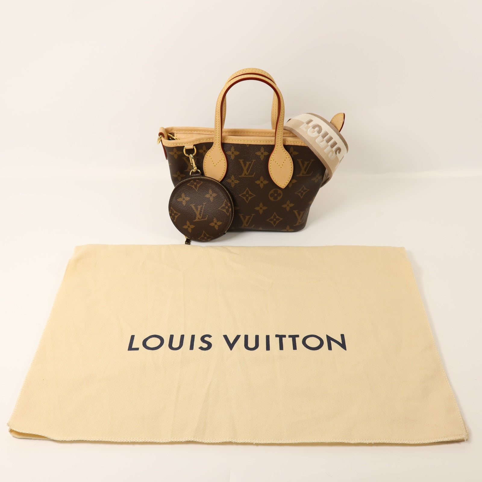 LOUIS VUITTON Monogram Neverfull BB金扣手挽肩背兩用袋
