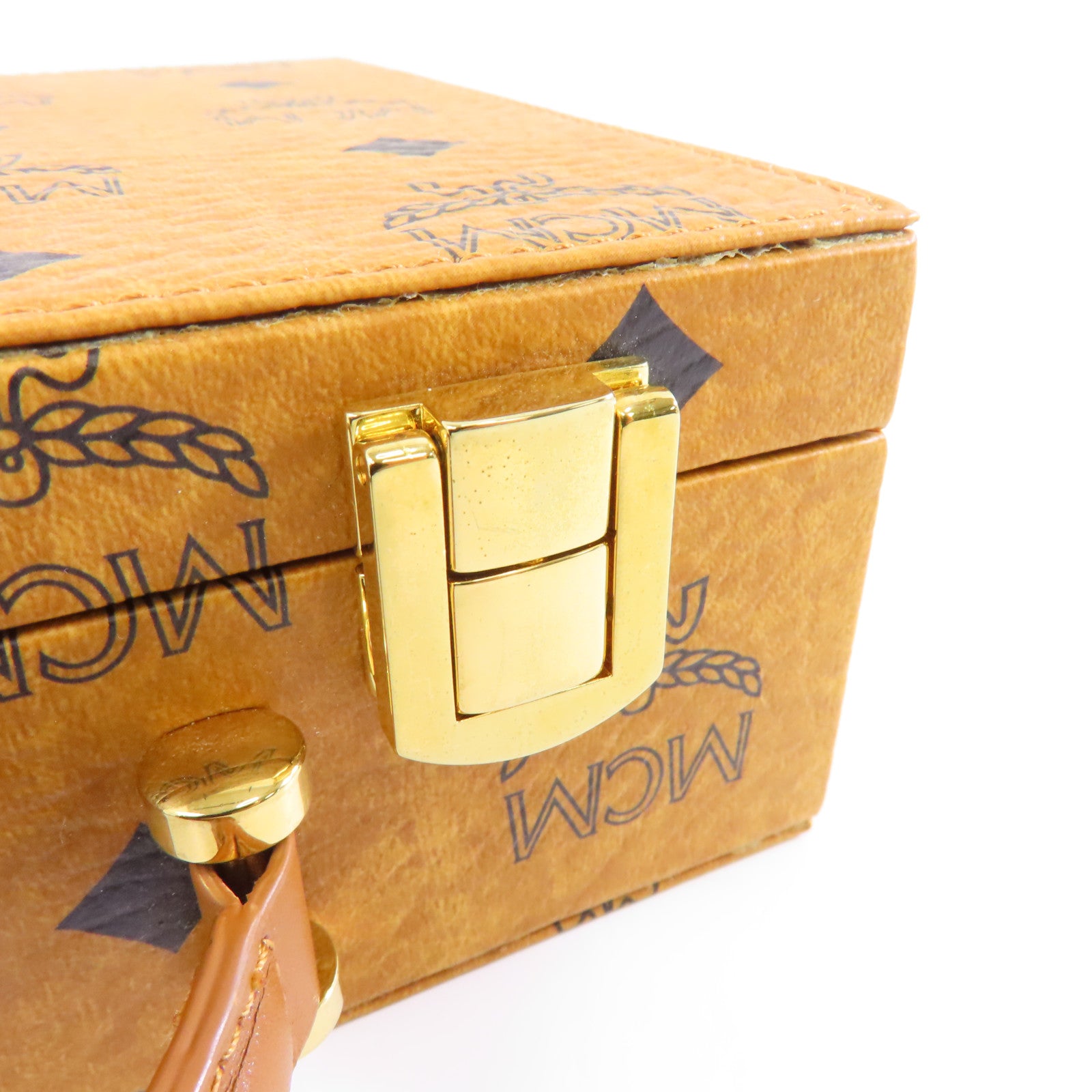 MCM 塗層帆布Jewelry Box金扣首飾盒啡色