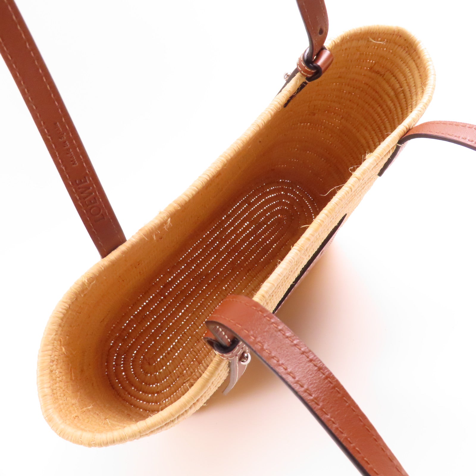 LOEWE 酒椰Raffia Tote金扣肩背袋