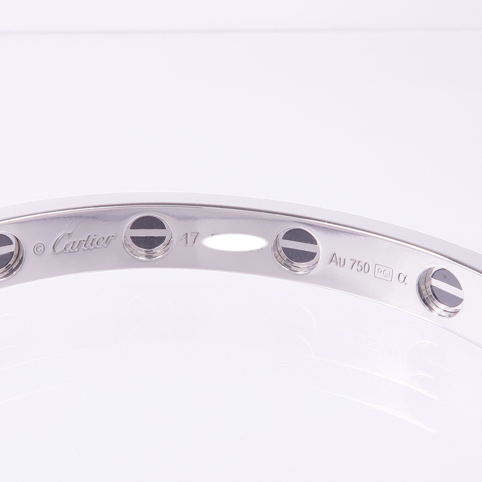 CARTIER 18K白金/陶瓷Love Bangle鑽石手鐲Cartier#17