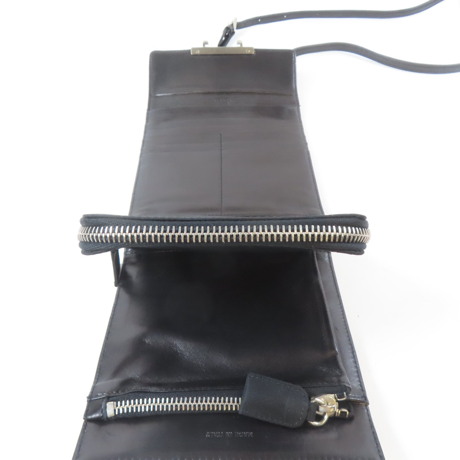 PRADA 尼龍Shoulder Bag銀扣肩背袋黑色