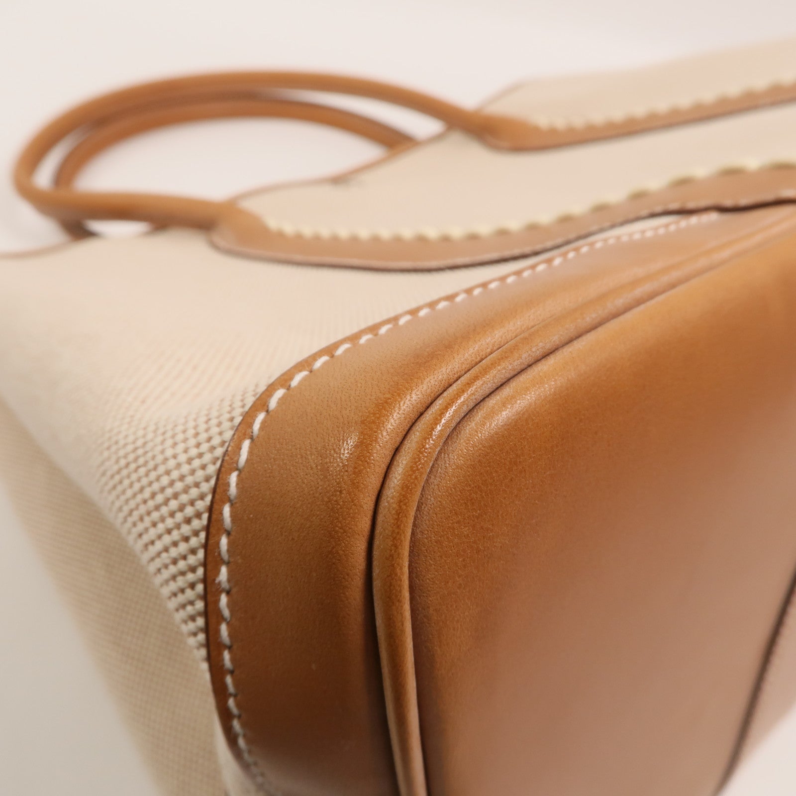 HERMES 帆布/Barenia皮革Garden Party PM手挽袋