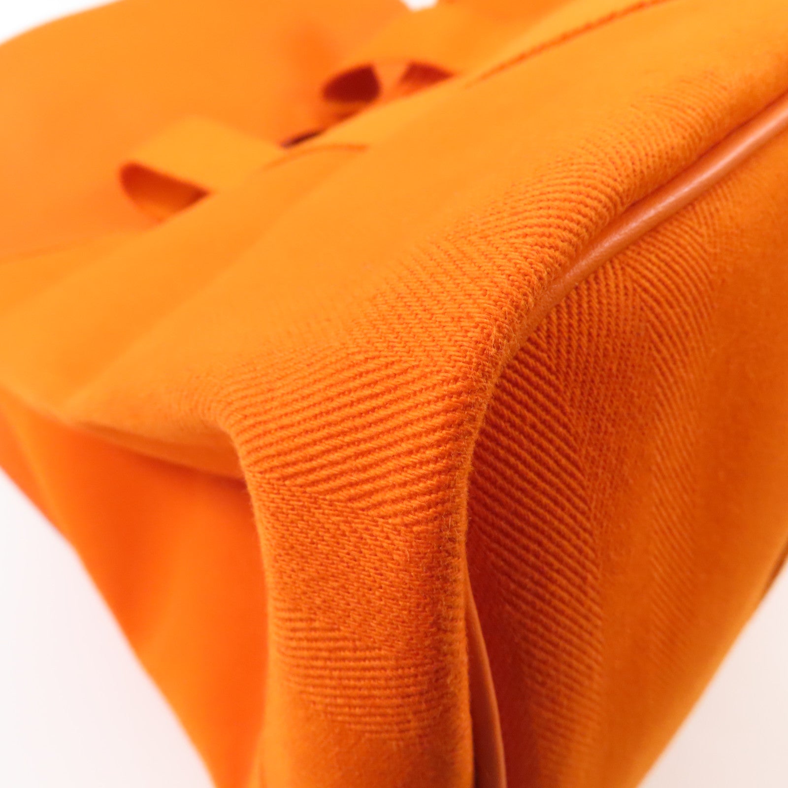 HERMES 帆布Valparaiso銀扣手挽袋Orange