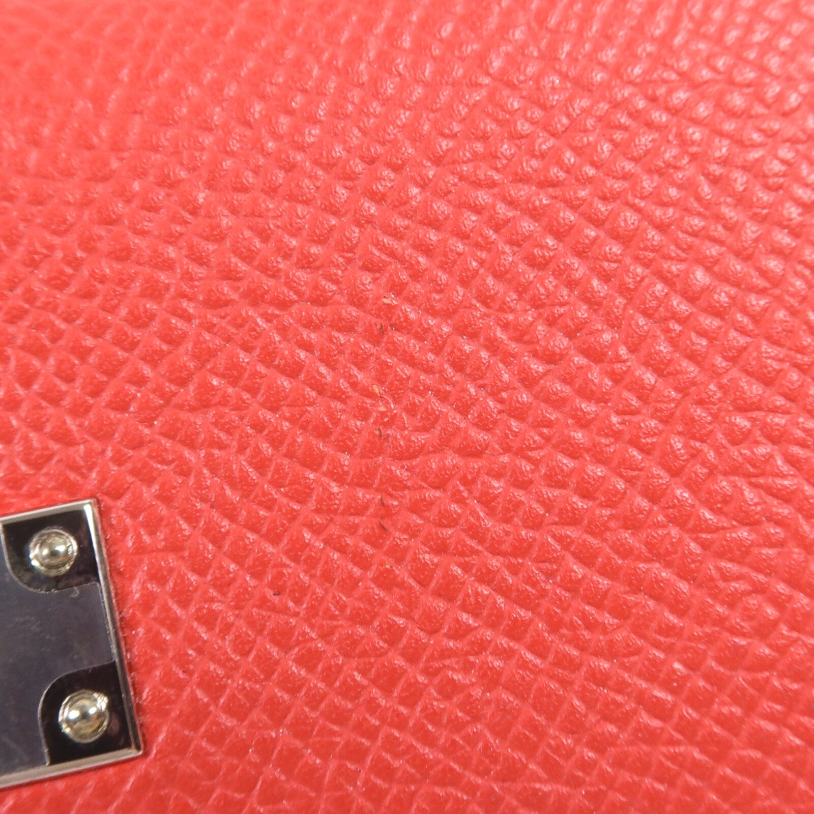 HERMES Epsom皮革Kelly Long Wallet銀扣長錢包Rouge Casaque