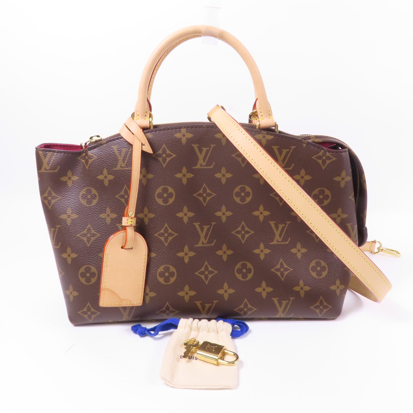 LOUIS VUITTON Monogram Petit Palais金扣手挽肩背兩用袋棕色