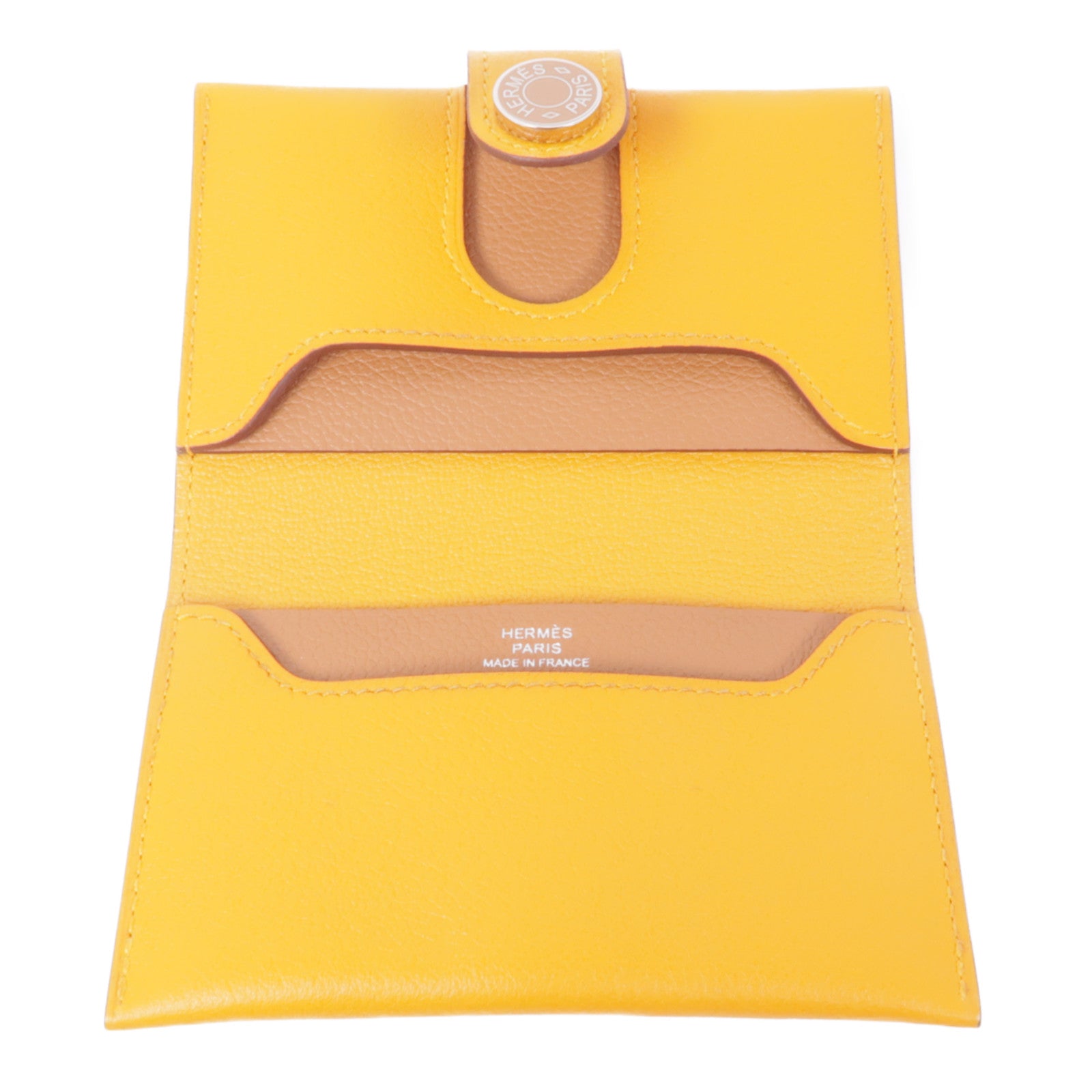 HERMES Evercolor皮革R.M.S Card Holder卡片套Apricot/Gold