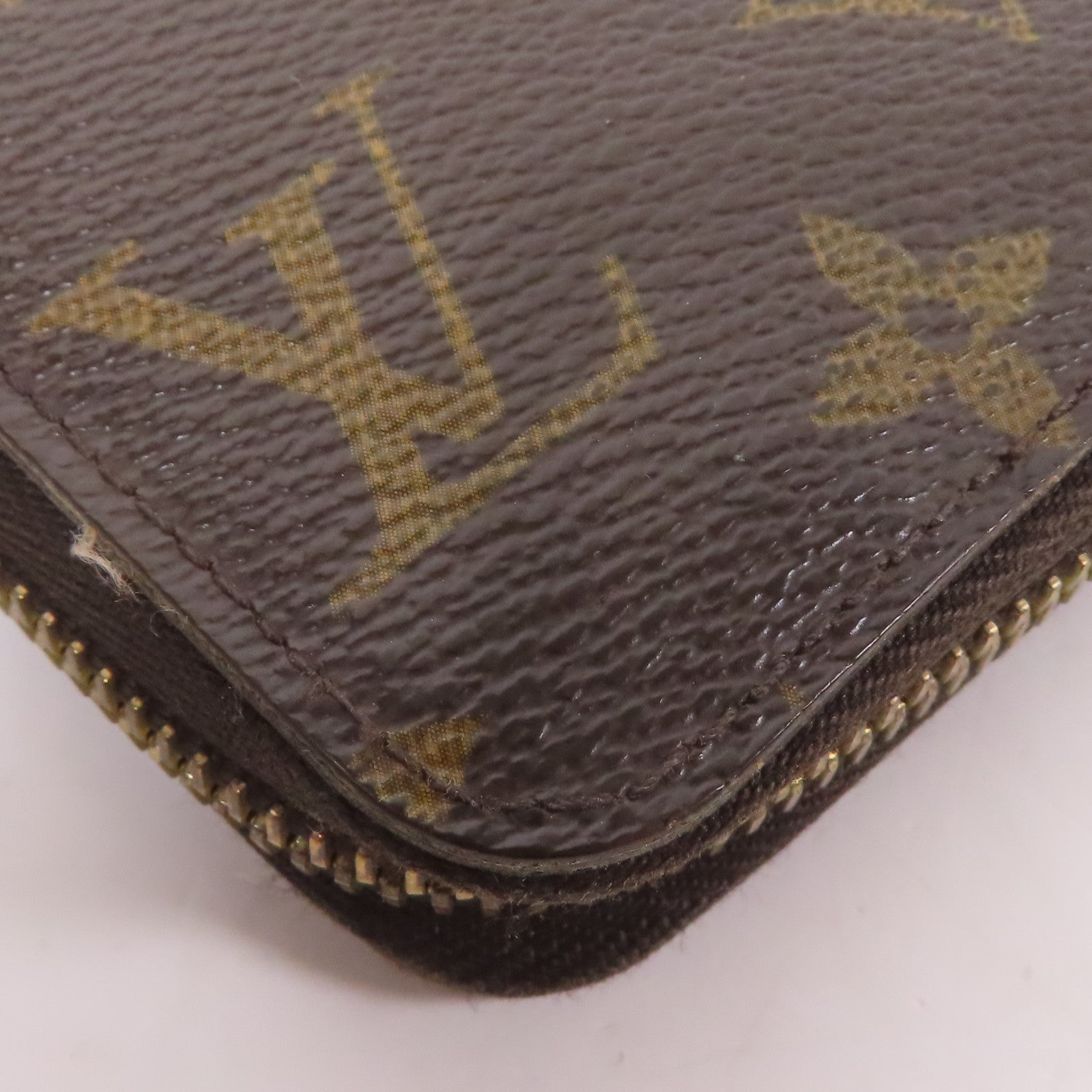 LOUIS VUITTON LV GHW Zipper Long Wallet M42616 Monogram Brown