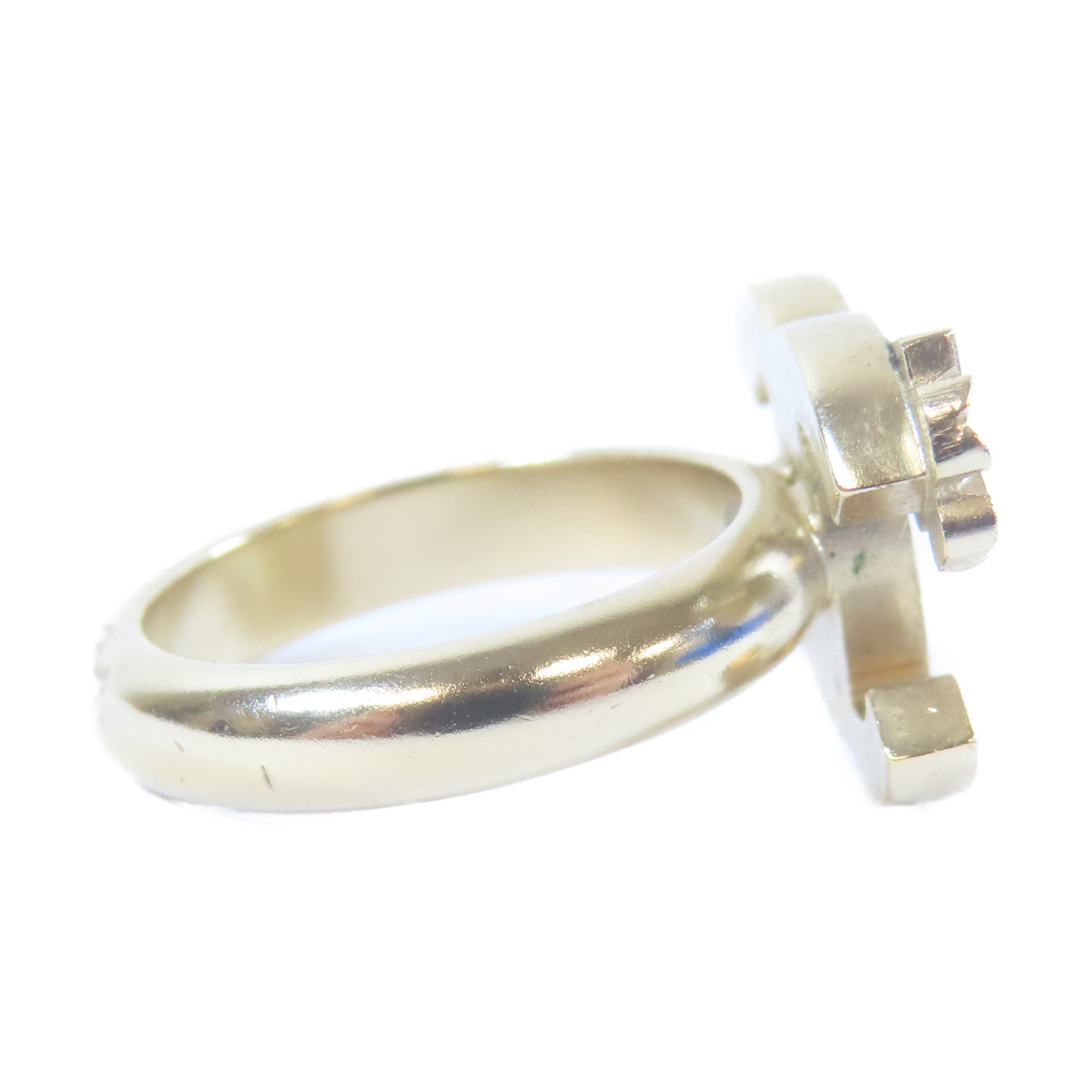 CHANEL 金屬Ring戒指金色/黑色US#6
