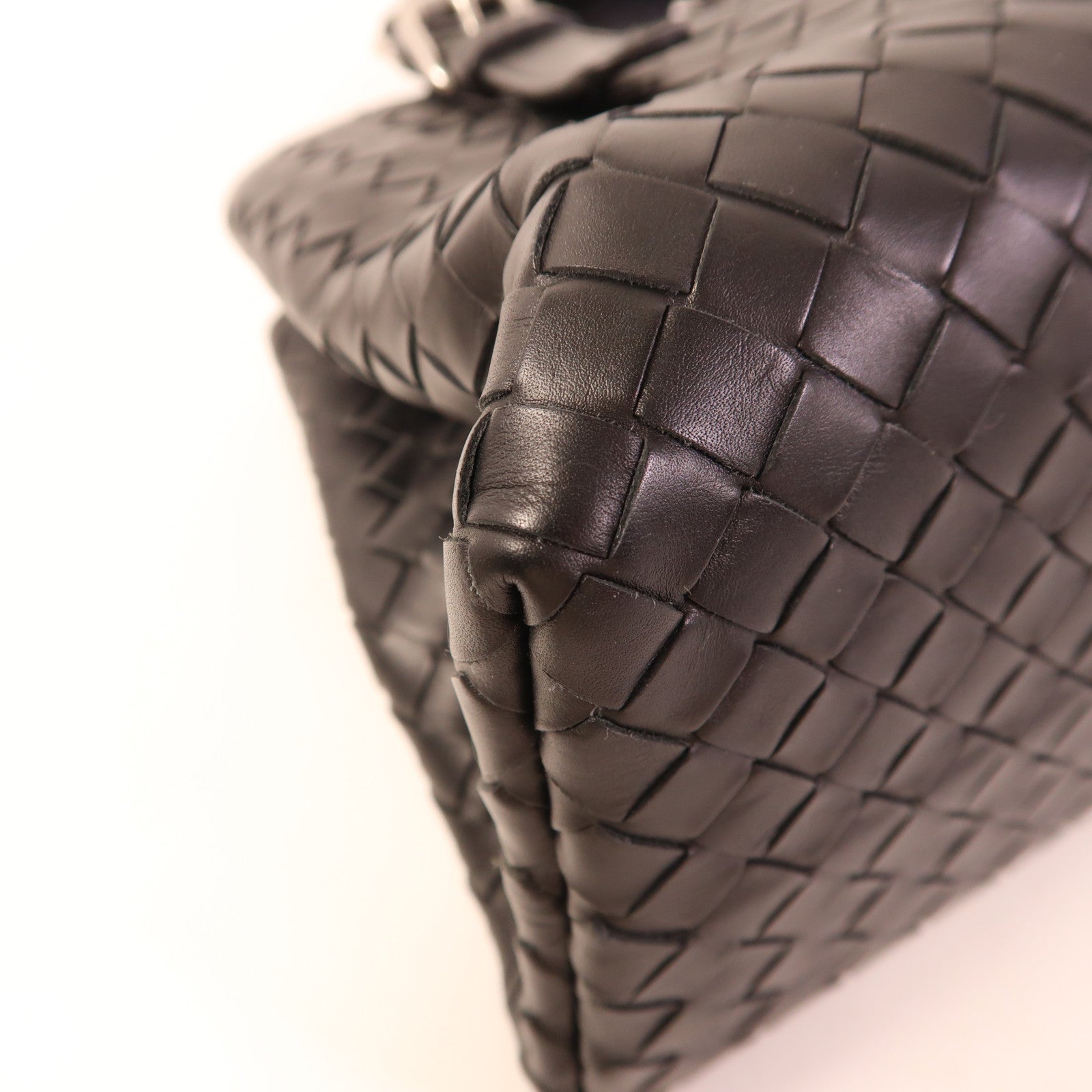 BOTTEGA VENETA 羊皮皮革2 Way Shoulder銀扣手挽肩背兩用袋