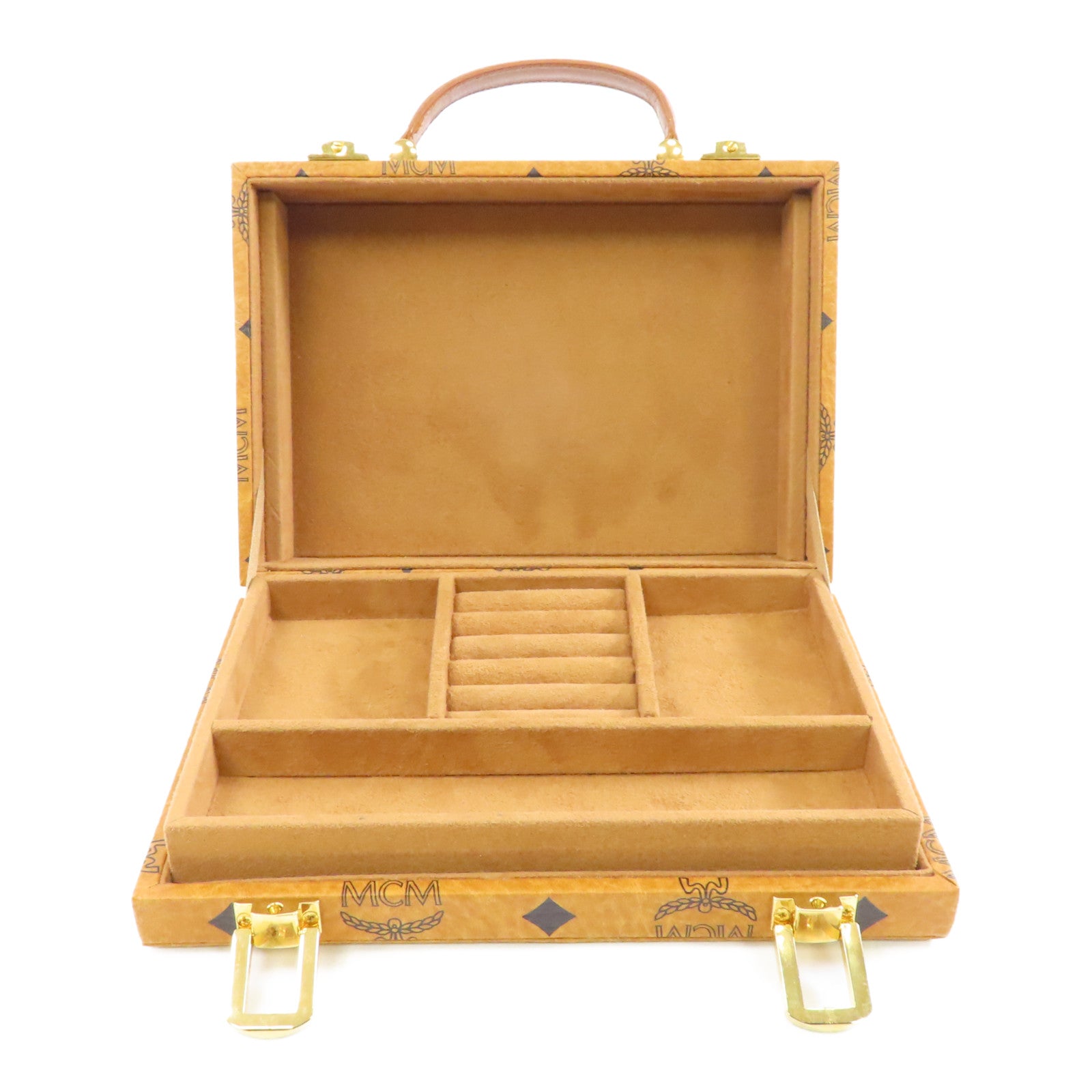 MCM 塗層帆布Jewelry Box金扣首飾盒啡色
