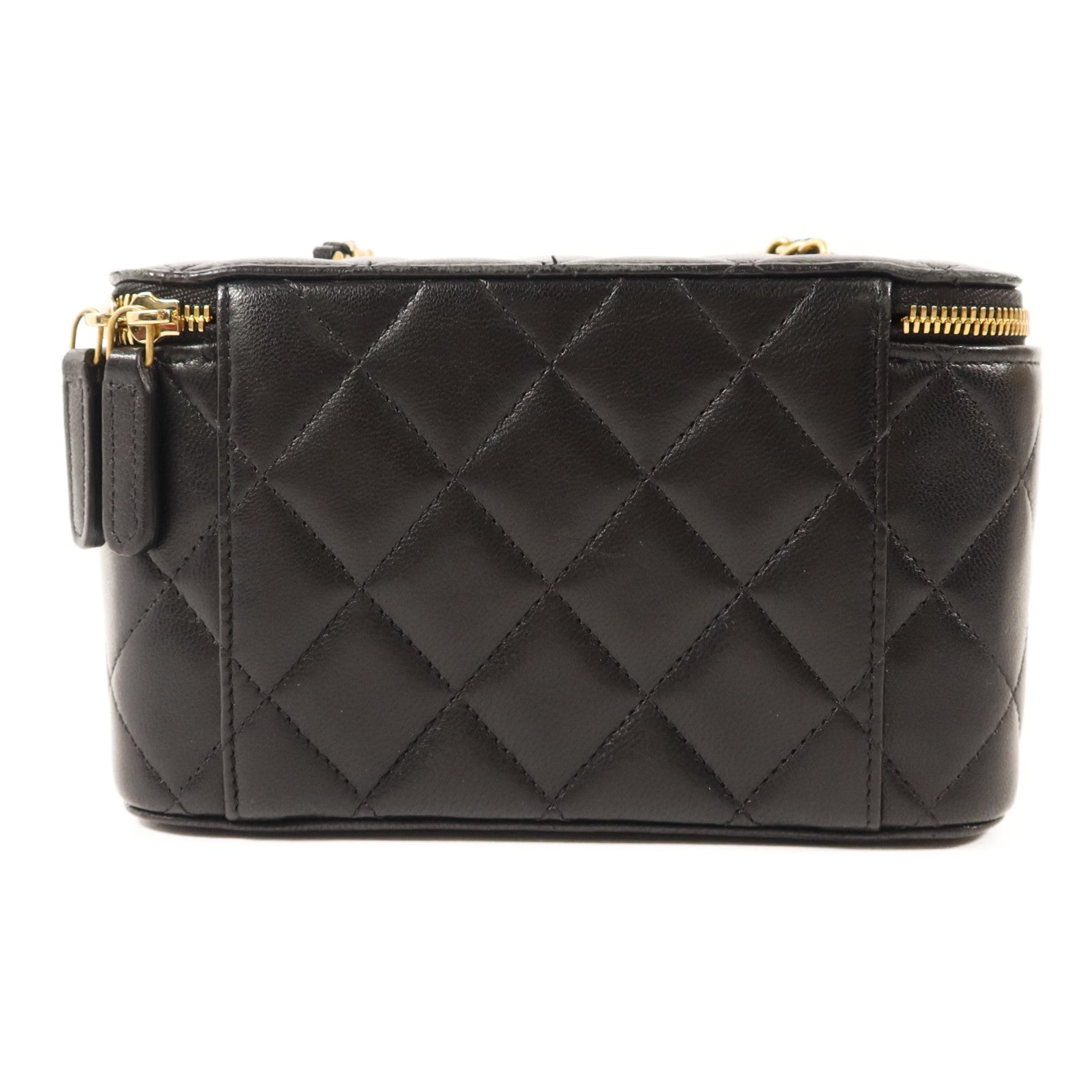 CHANEL 羊皮皮革Vanity Bag金扣鏈帶肩背袋