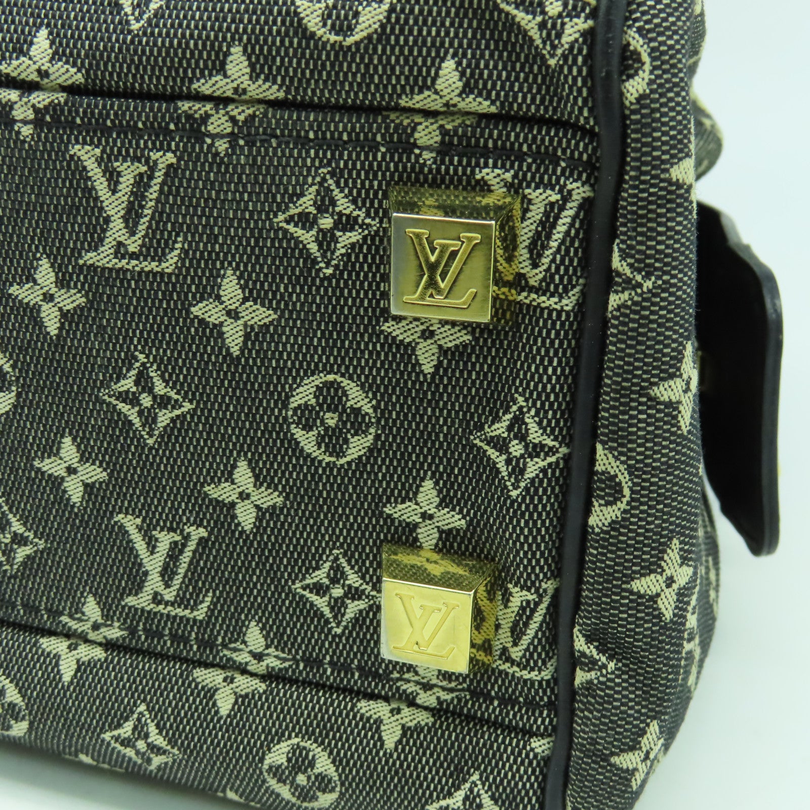 LOUIS VUITTON Monogram Mini Josephine PM金扣肩背袋黑色/米色