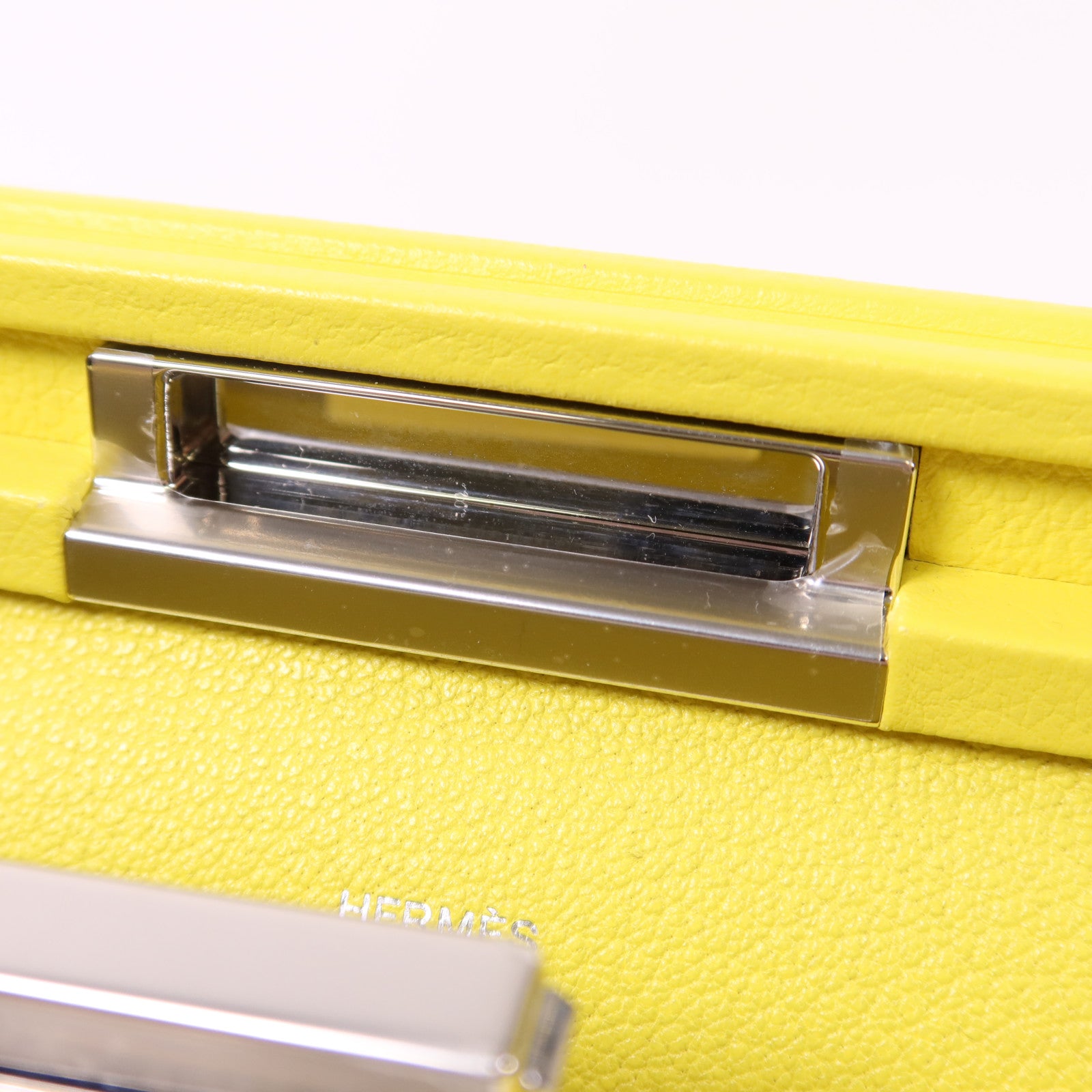 HERMES Evercolor皮革Clic-H 21銀扣肩背袋Lime