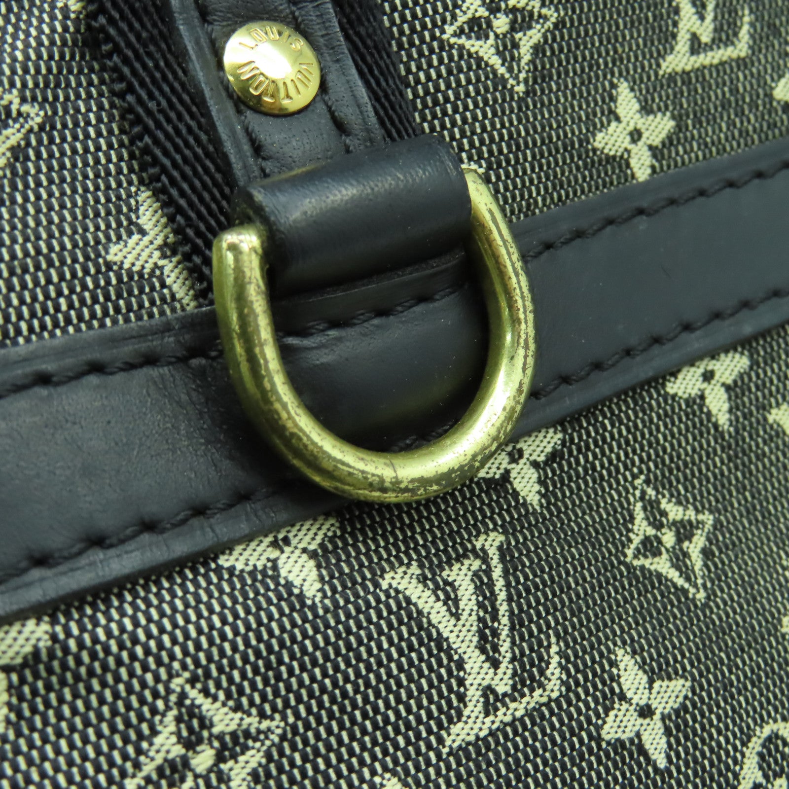 LOUIS VUITTON Monogram Mini Josephine PM金扣肩背袋黑色/米色
