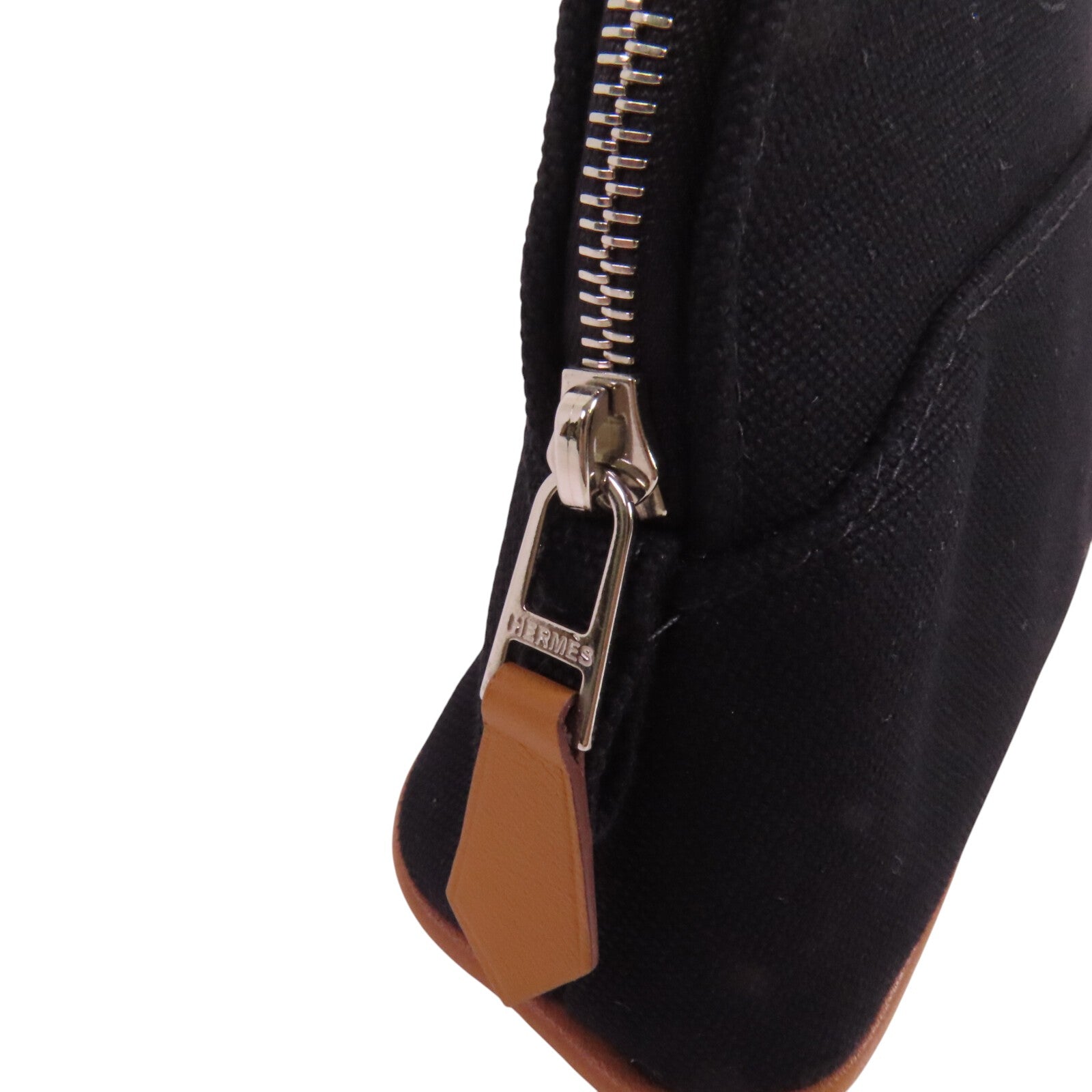 HERMES 帆布Bolide Mini Pouch銀扣手拿包