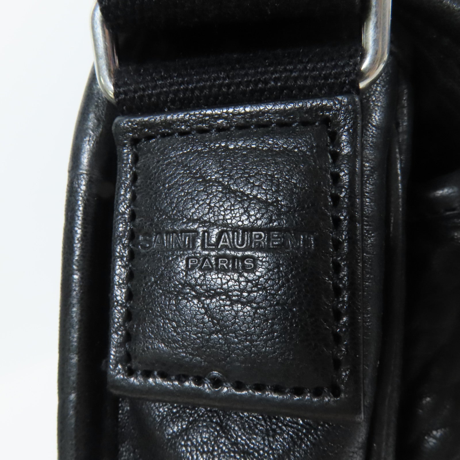 SAINT LAURENT 羊皮皮革Niki Messenger Bag銀扣肩背袋