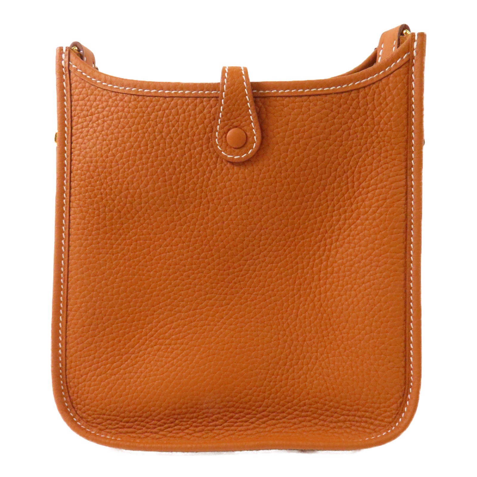 HERMES 【激減優惠】Clemence皮革Evelyne TPM Shoulder Bag金扣肩背袋Gold經典駝色