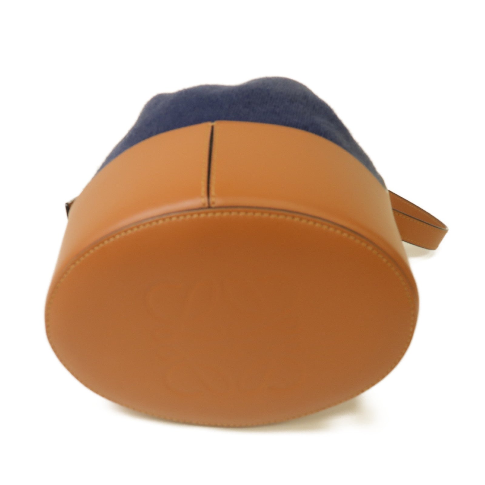 LOEWE 帆布Balloon Bag銀扣手挽肩背兩用袋藍色