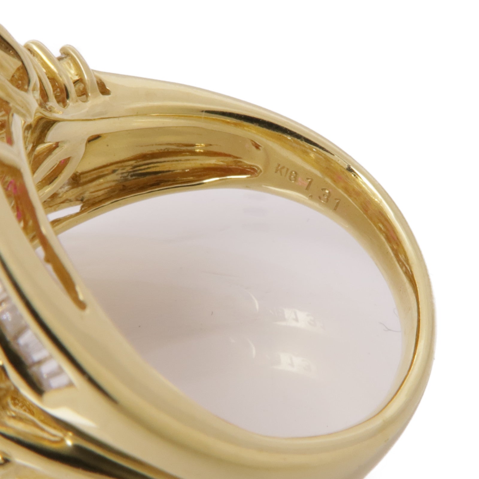 JEWELRY 【激減優惠】18K黃金Ruby Diamond Ring紅寶石/鑽石戒指US#6.5