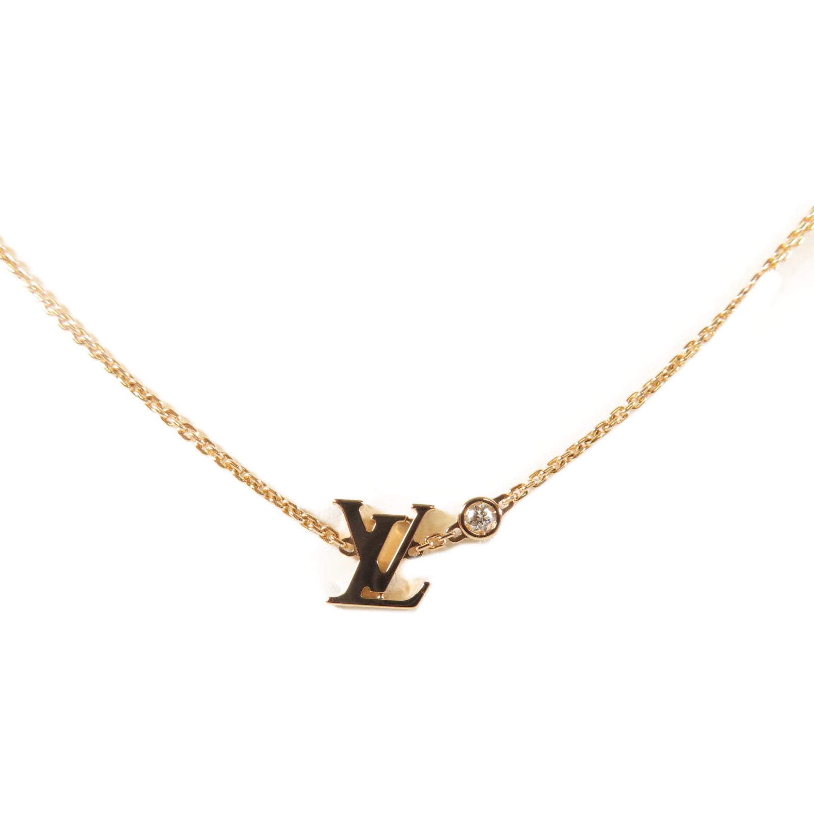 LOUIS VUITTON **【激減優惠】18K玫瑰金Idyiie Blossom0.03ct鑽石項鍊#38cm