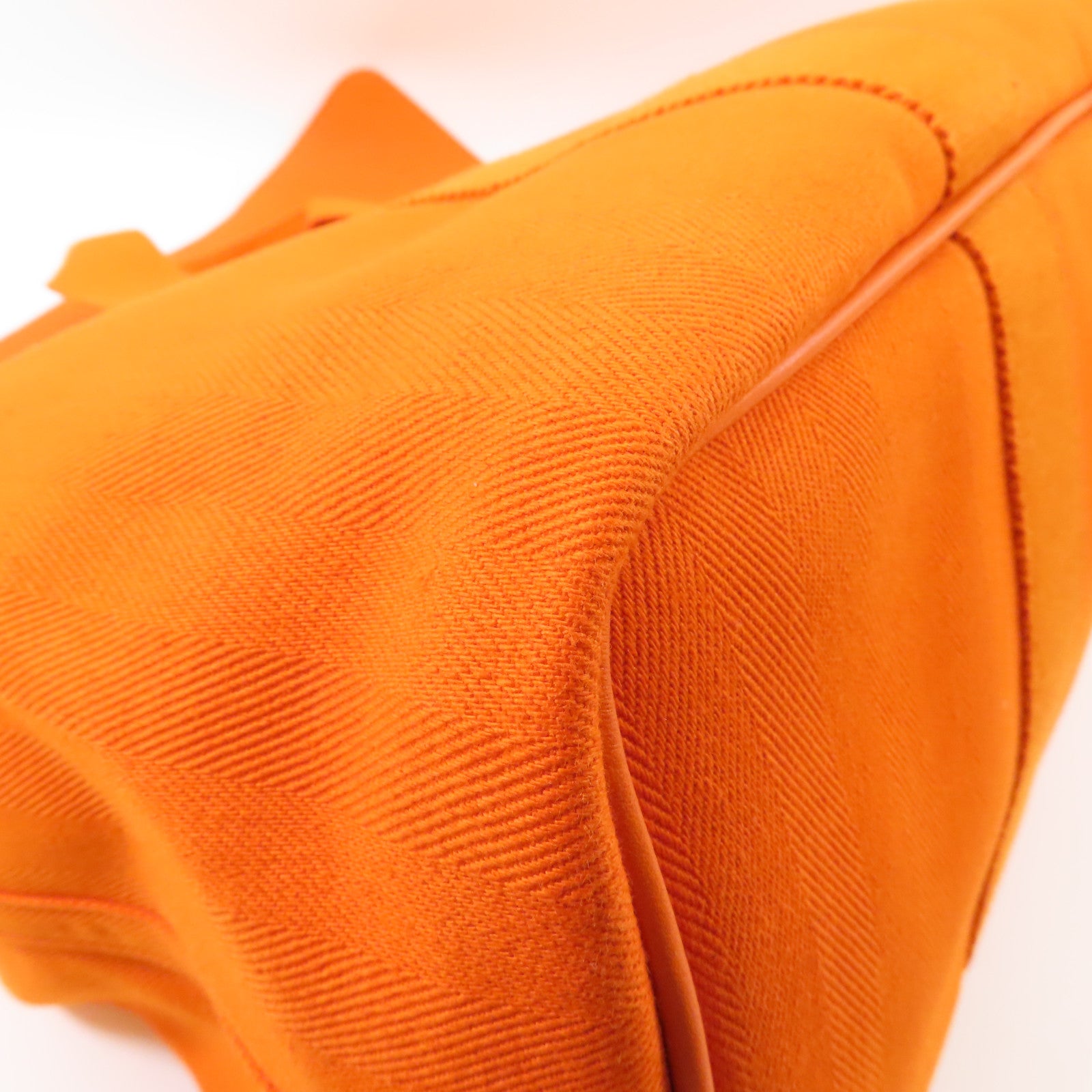 HERMES 帆布Valparaiso銀扣手挽袋Orange