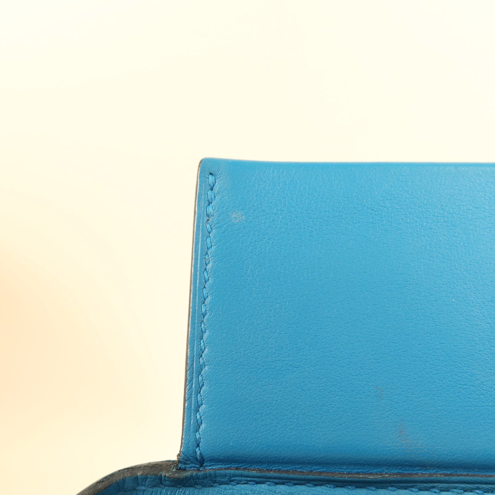 HERMES Evercolor皮革/Swift皮革24/24 Mini銀扣手挽肩背兩用袋Bleu Frida