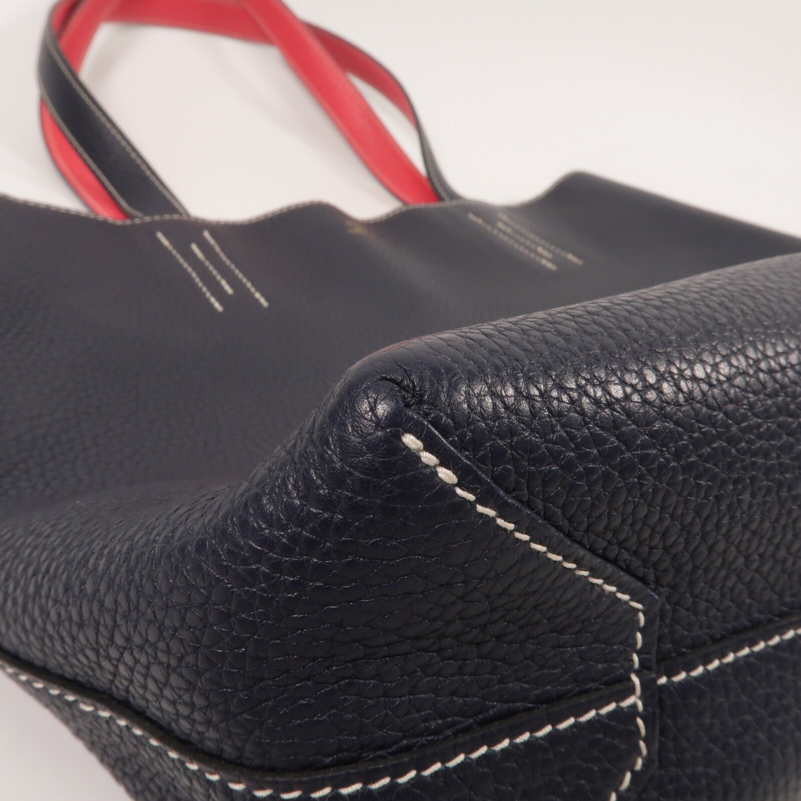 HERMES Clemence皮革Double Sens 28手挽袋Blue Nuit/Rose Extre