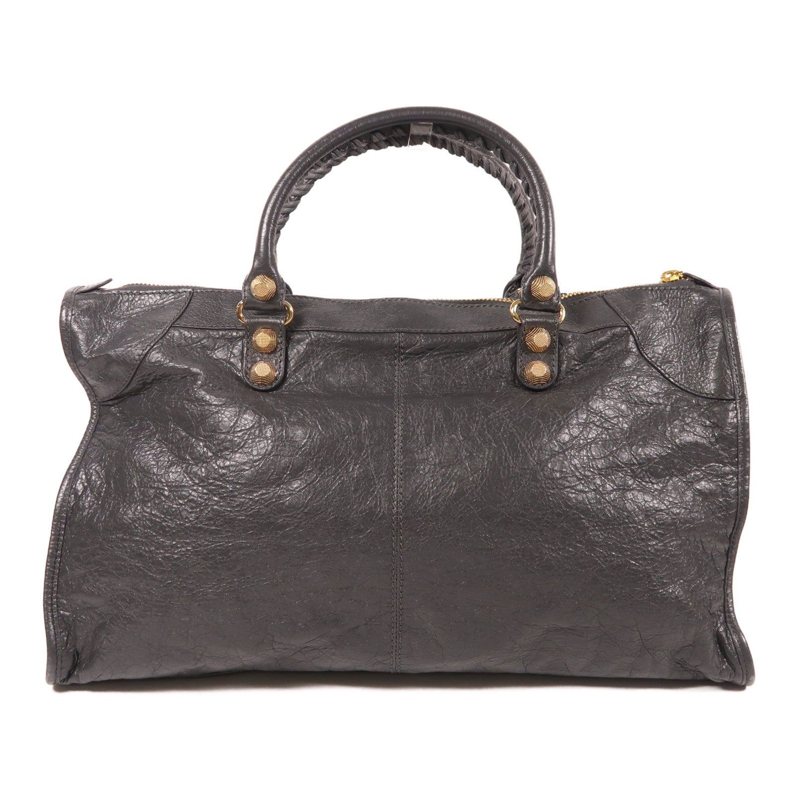 BALENCIAGA 牛皮皮革Giant Work Handbag金扣手挽袋灰色
