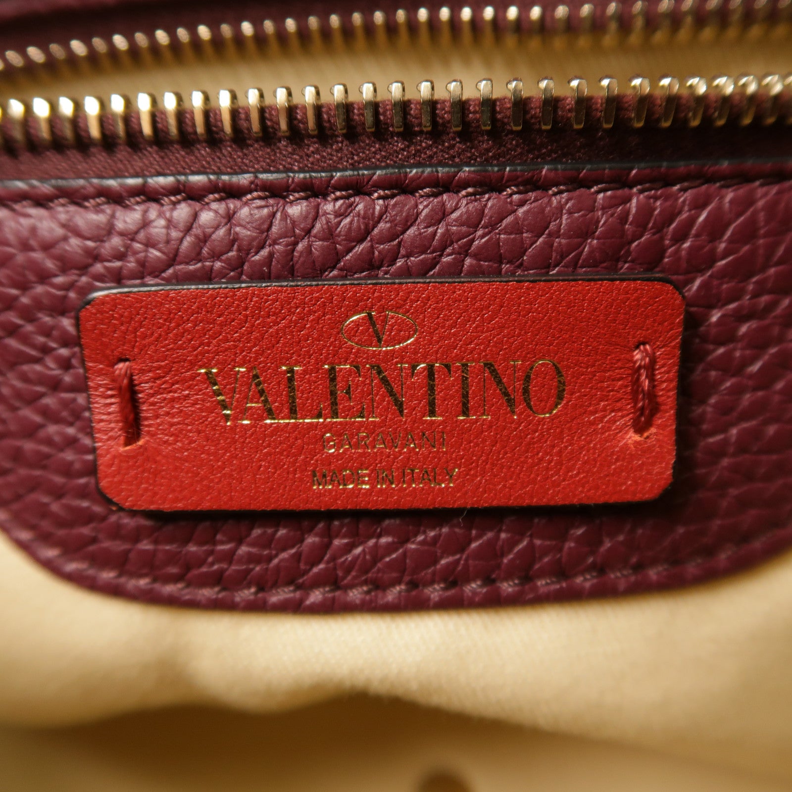 Valentino 牛皮皮革Garavani金扣手挽肩背兩用袋