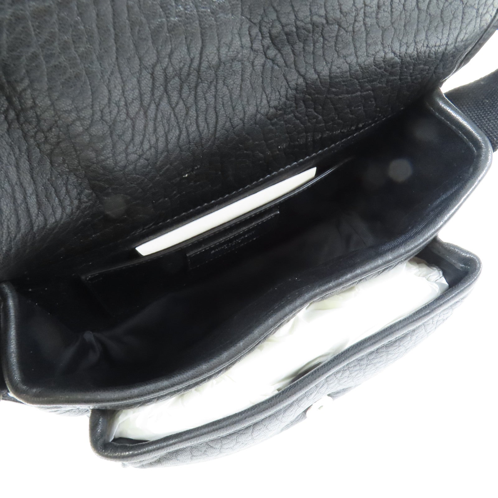 SAINT LAURENT 【激減優惠】羊皮皮革Niki Messenger Bag銀扣肩背袋