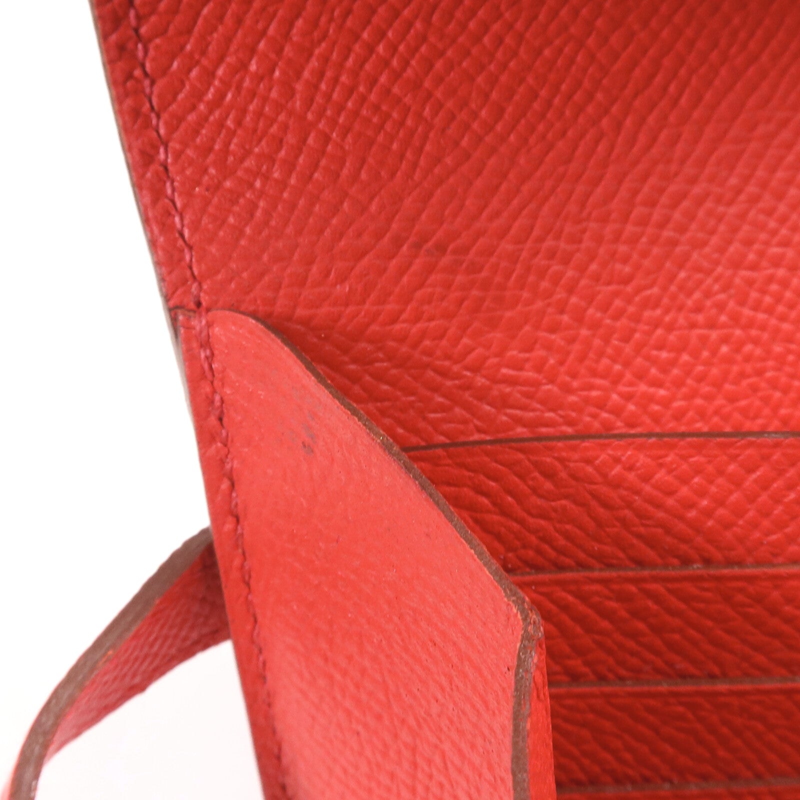 HERMES Epsom皮革Kelly Long Wallet銀扣長錢包Rouge Casaque