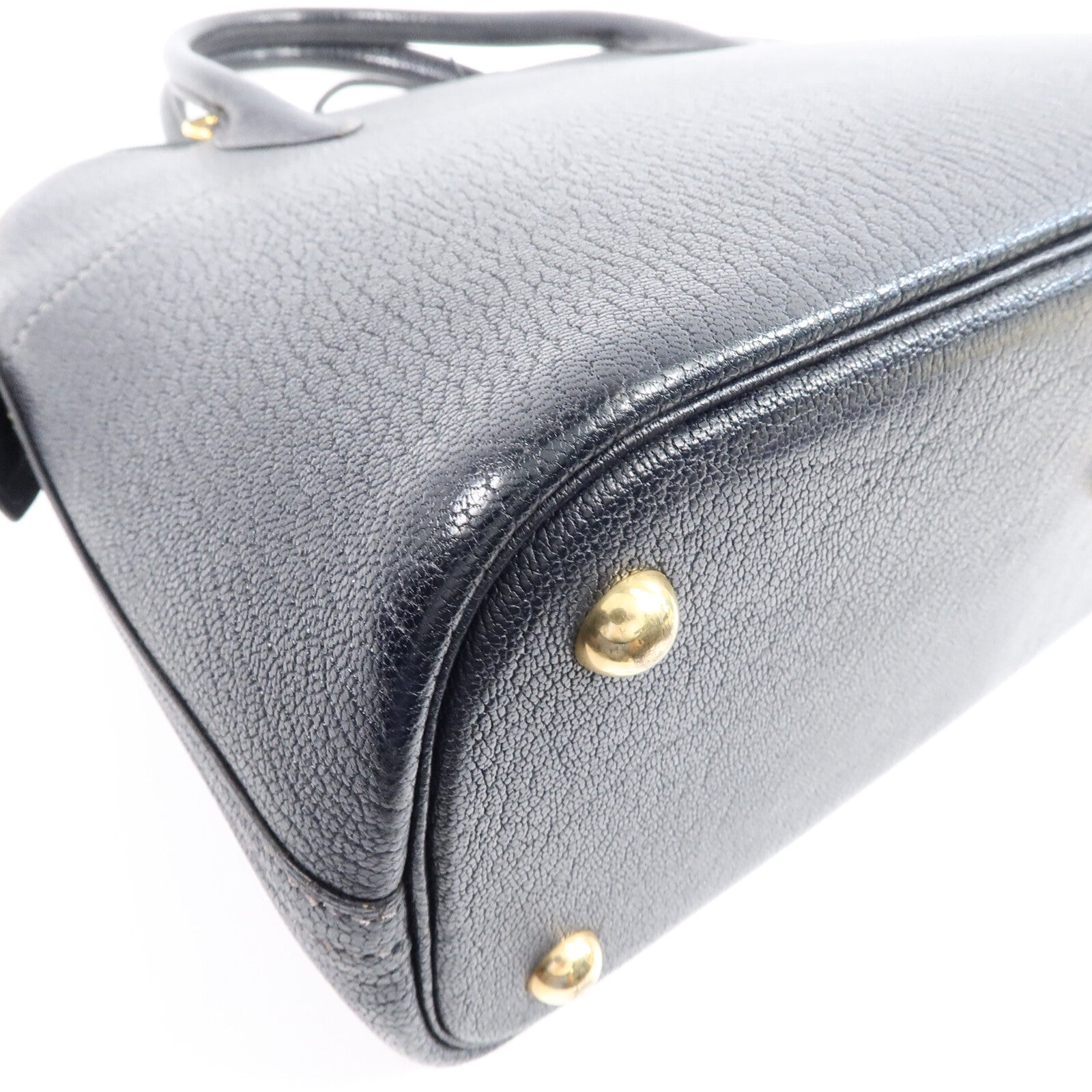 HERMES Chevre皮革Bolide 31金扣手挽肩背兩用袋Blue Marine