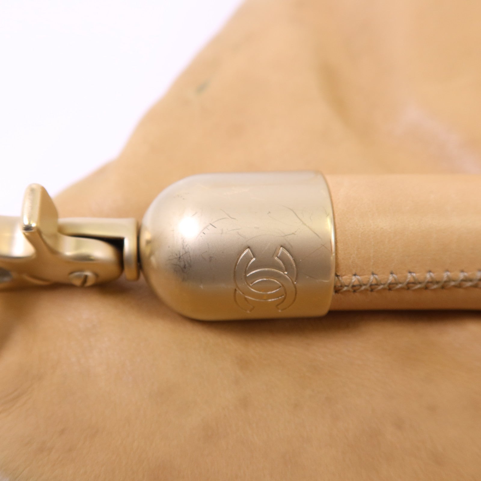 CHANEL 羊皮皮革Handbag金扣手挽袋