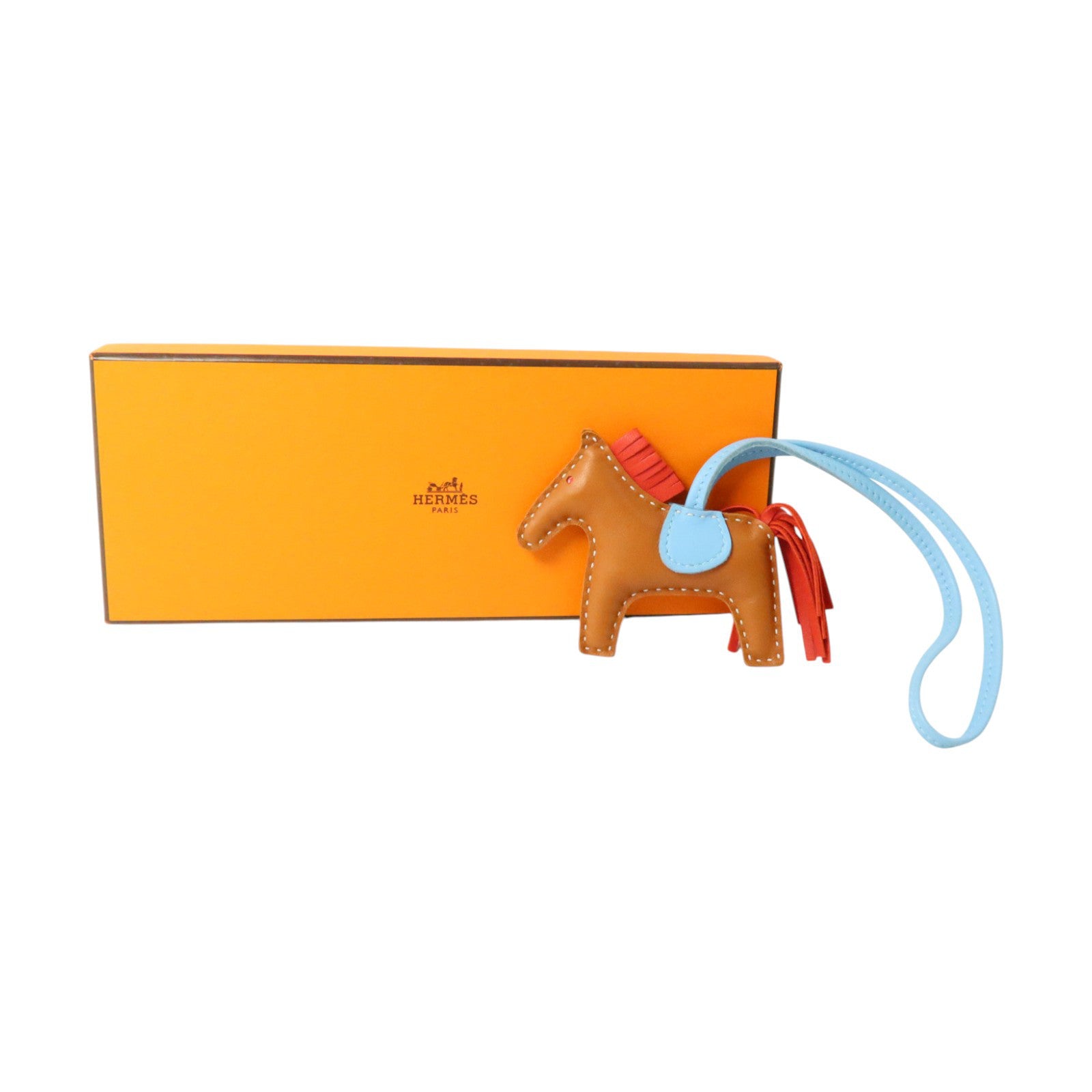 HERMES Milo皮革Rodeo PM掛飾Gold