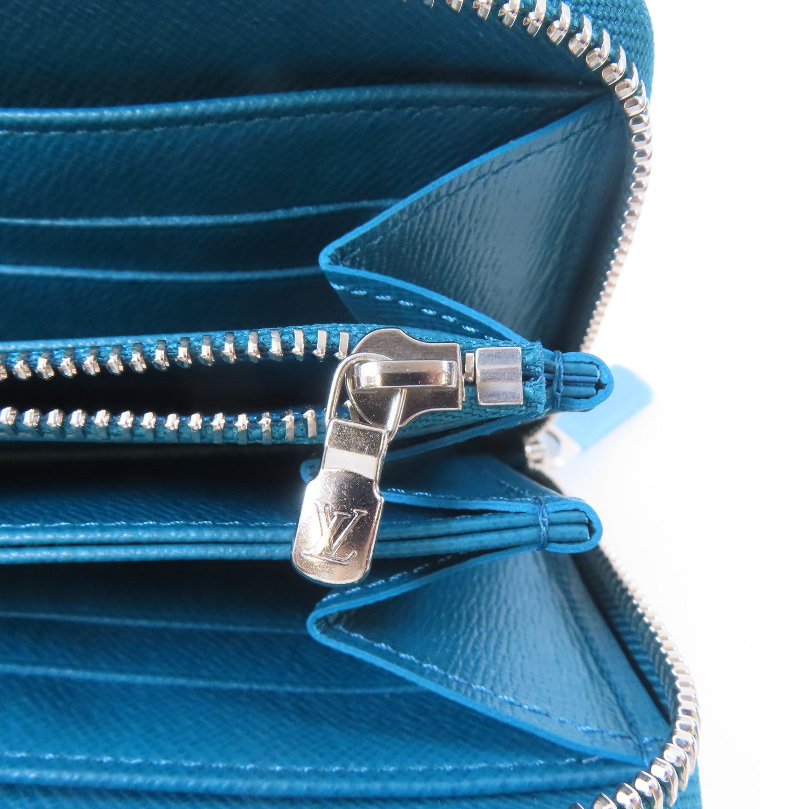 LOUIS VUITTON Epi Long Round Wallet銀扣長錢包綠松石色
