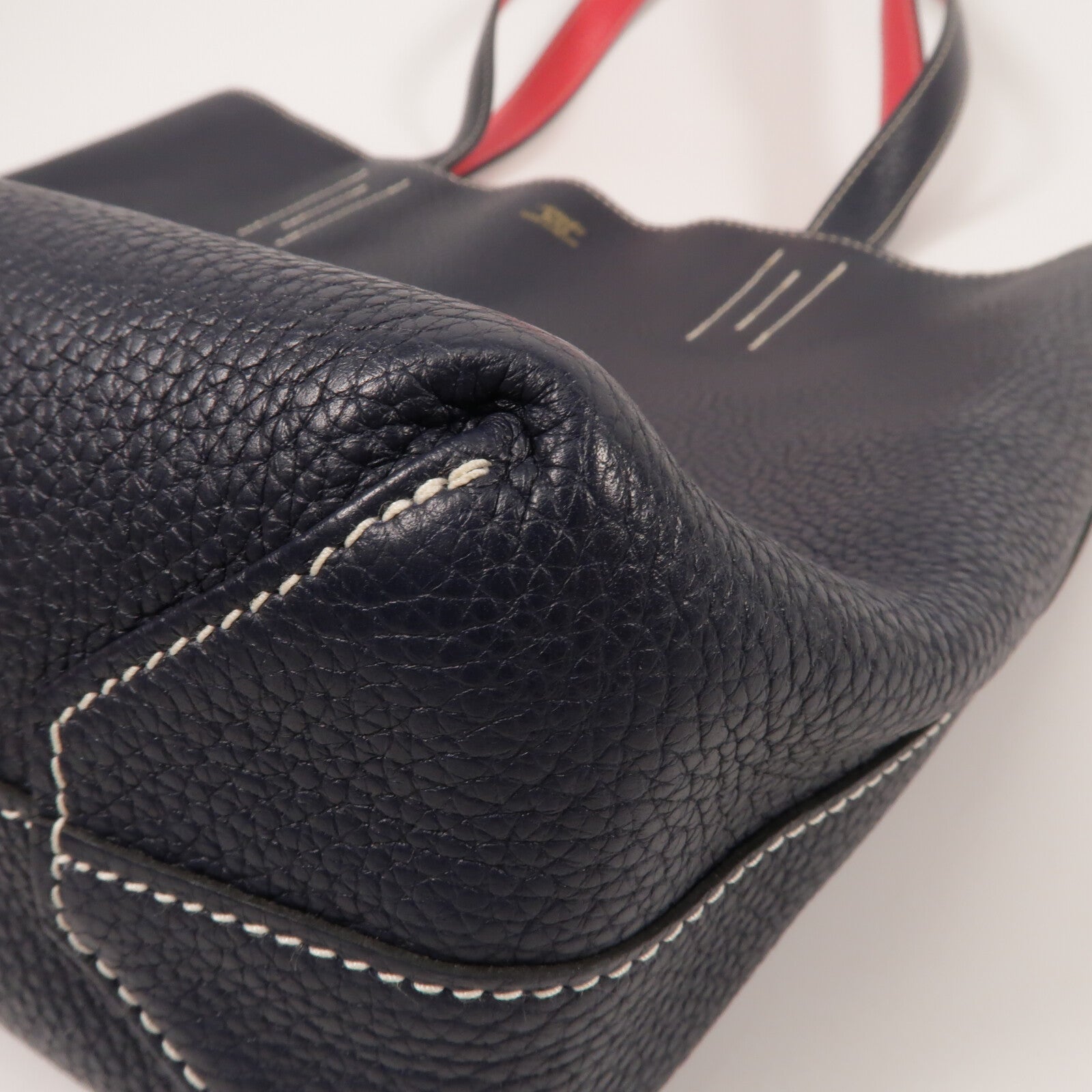 HERMES Clemence皮革Double Sens 28手挽袋Blue Nuit/Rose Extre