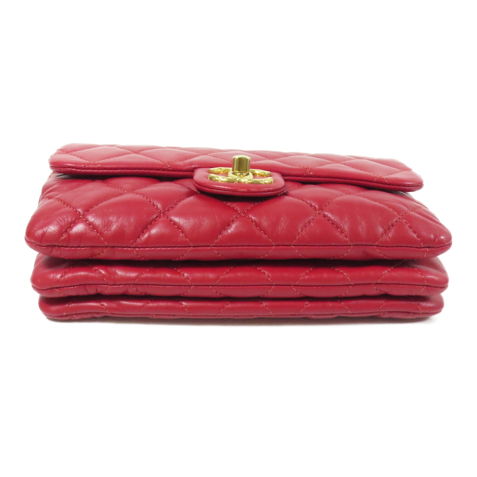 CHANEL 【激減優惠】羊皮皮革Chain Shoulder金扣肩背袋