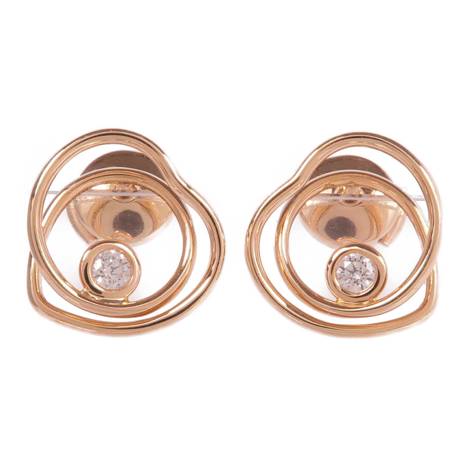 HERMES 18K玫瑰金Vertige Coeur Earrings鑽石耳環