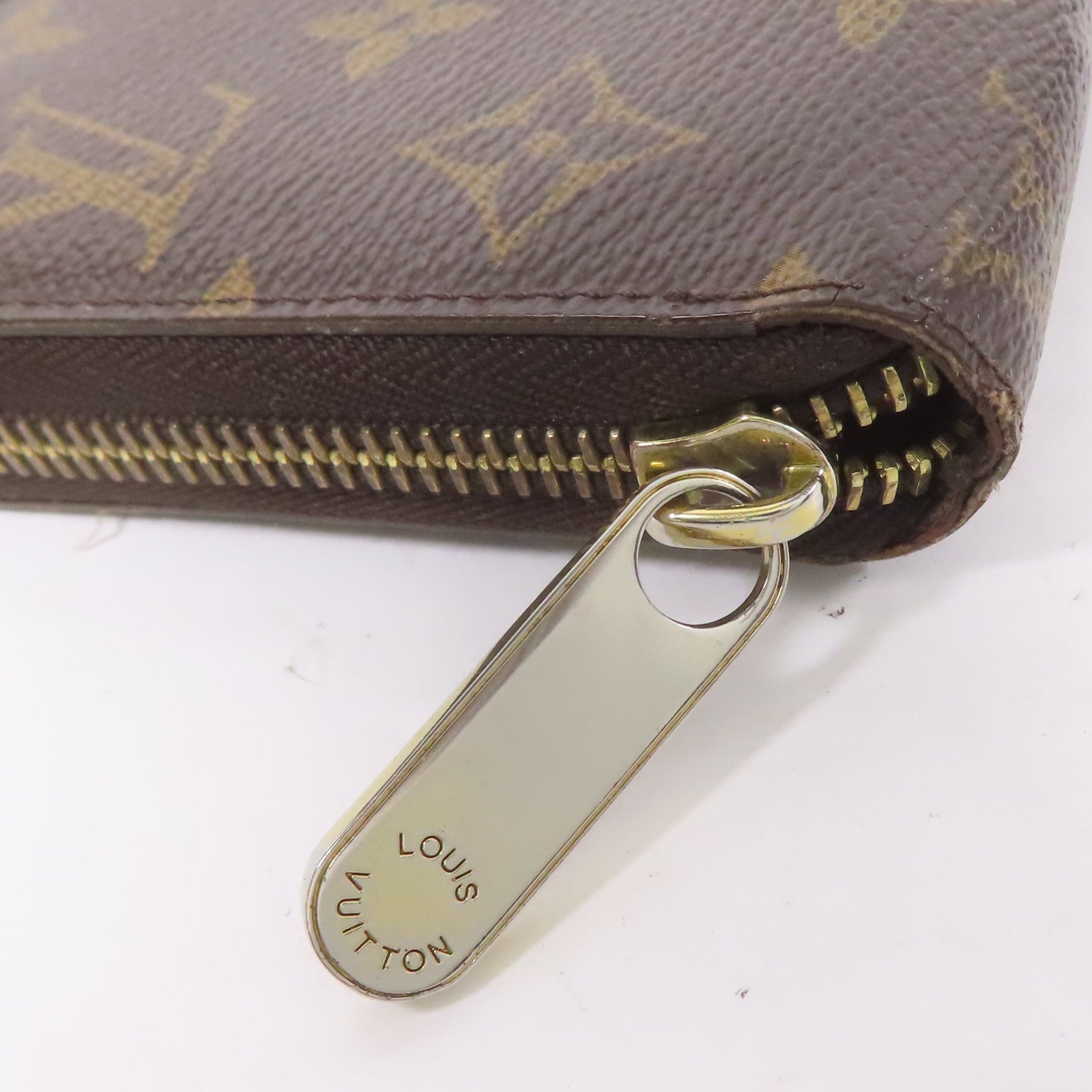 LOUIS VUITTON LV GHW Zipper Long Wallet M42616 Monogram Brown