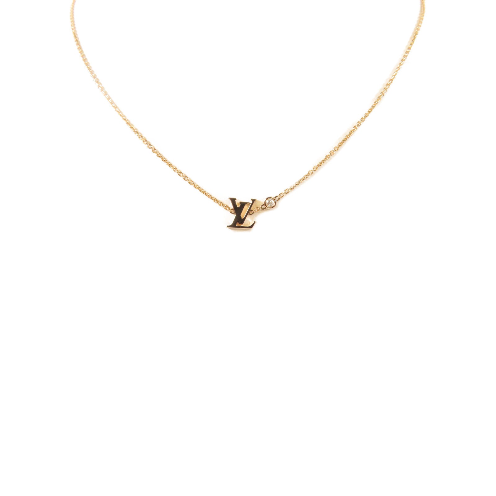 LOUIS VUITTON **【激減優惠】18K玫瑰金Idyiie Blossom0.03ct鑽石項鍊#38cm
