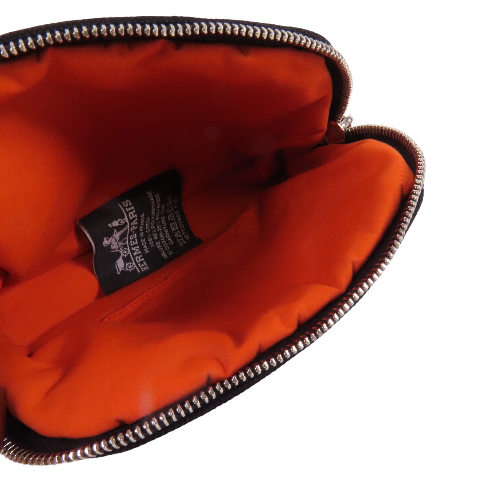 HERMES 帆布Bolide Mini Pouch銀扣手拿包