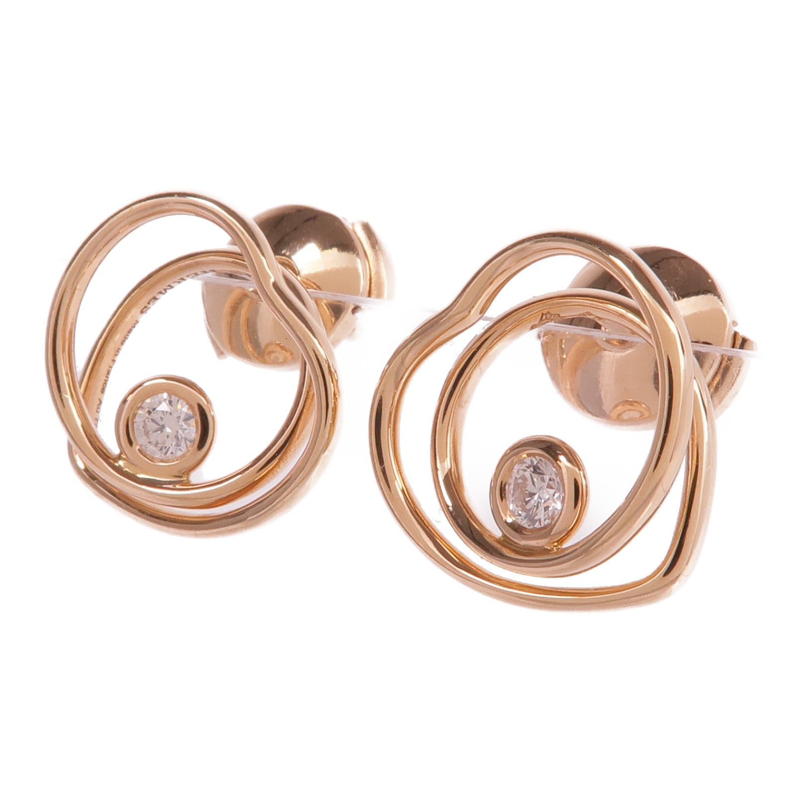 HERMES 18K玫瑰金Vertige Coeur Earrings鑽石耳環