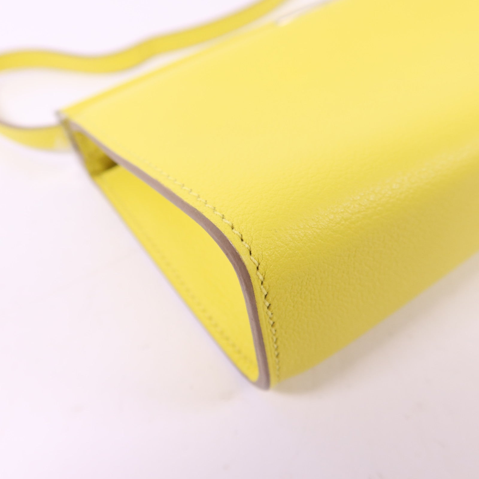 HERMES Evercolor皮革Clic-H 21銀扣肩背袋Lime