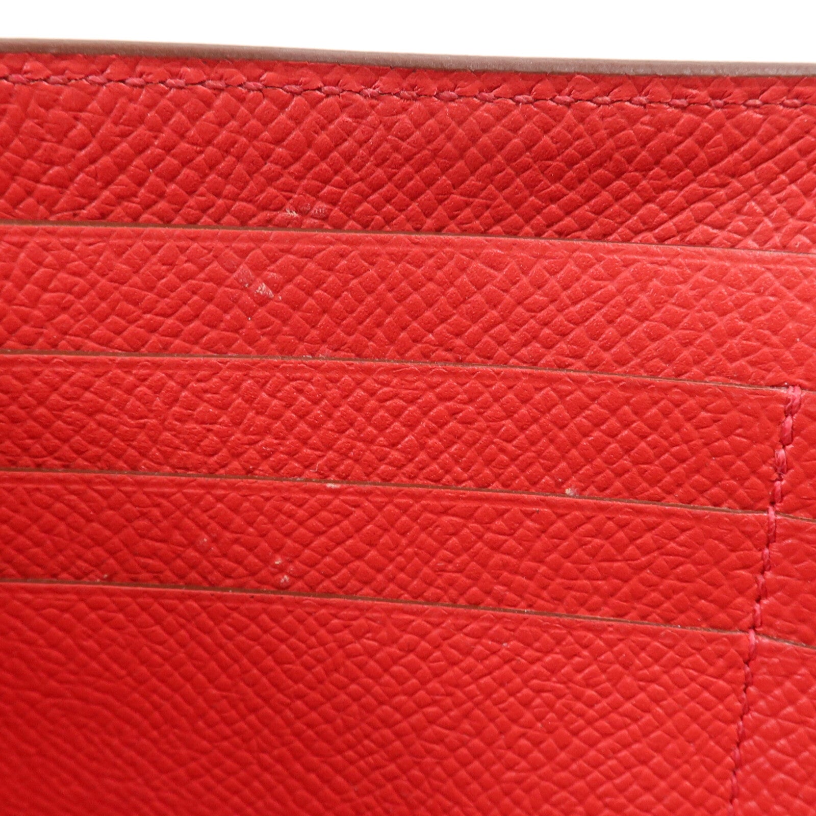 HERMES Epsom皮革Kelly Long Wallet銀扣長錢包Rouge Casaque