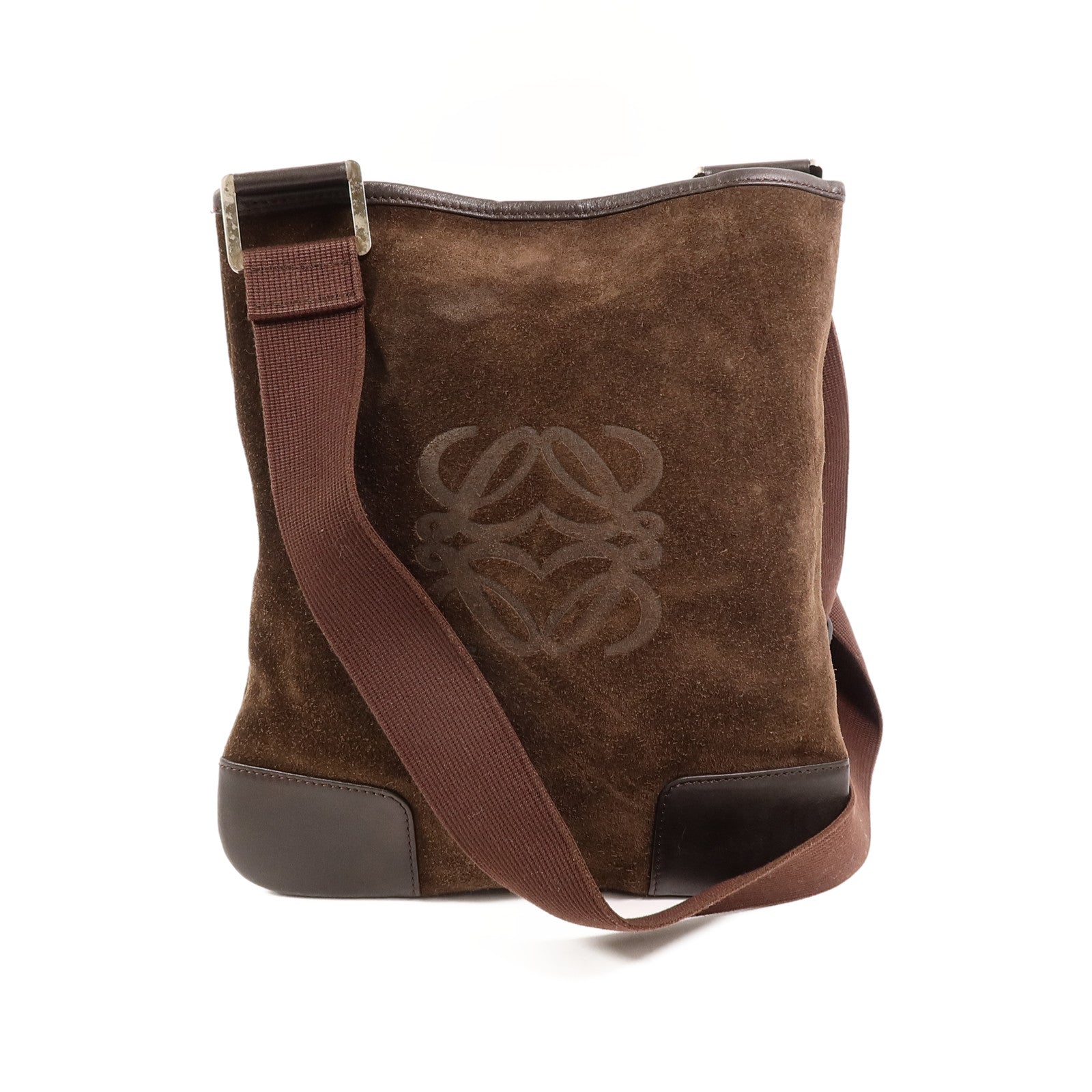 LOEWE 麂皮皮革Anagram肩背袋