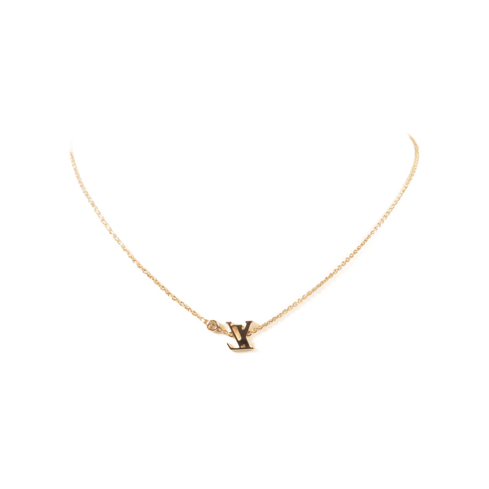 LOUIS VUITTON **【激減優惠】18K玫瑰金Idyiie Blossom0.03ct鑽石項鍊#38cm