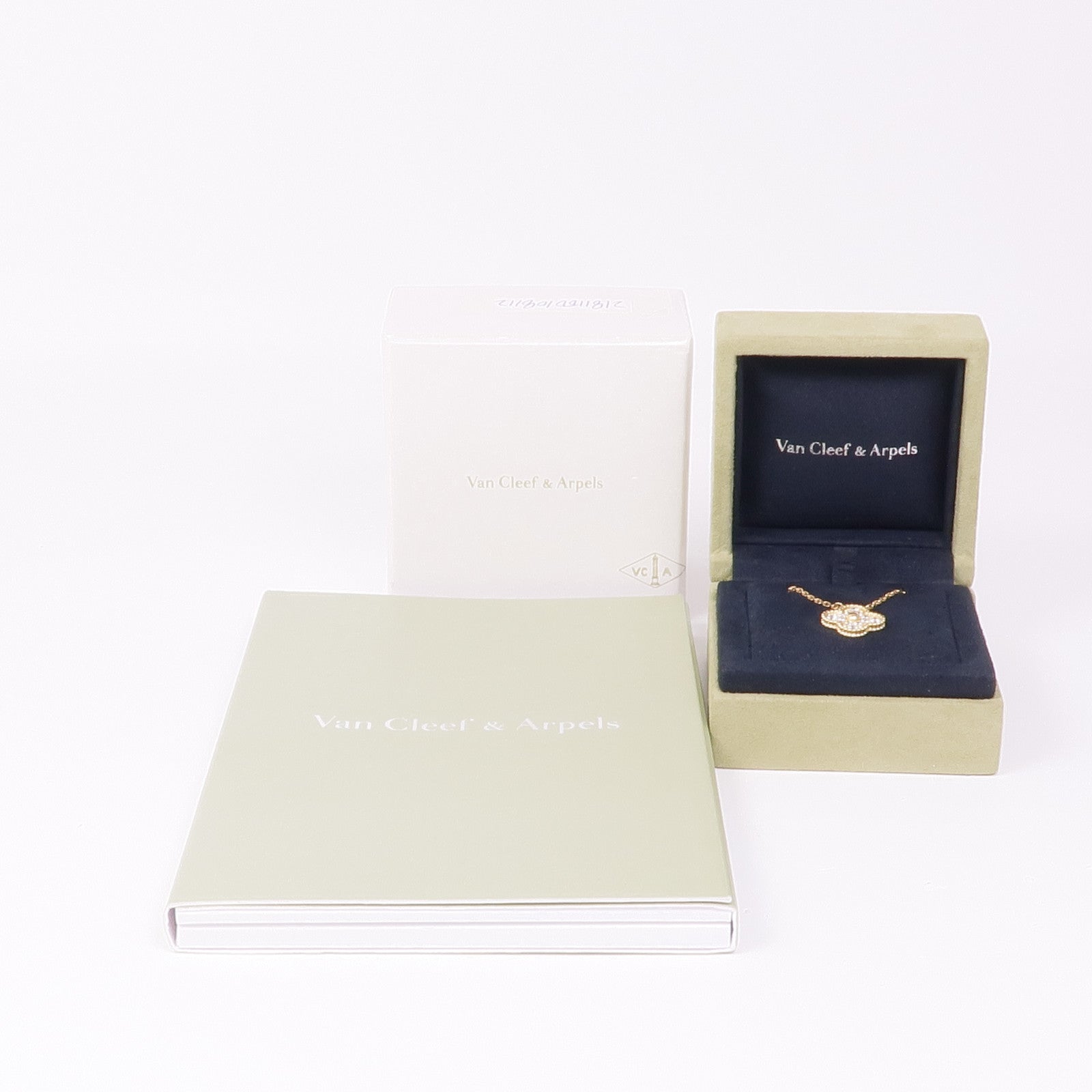 Van Cleef & Arpels 18K黃金Vintage Alhambra Diamond Pendant鑽石項鍊