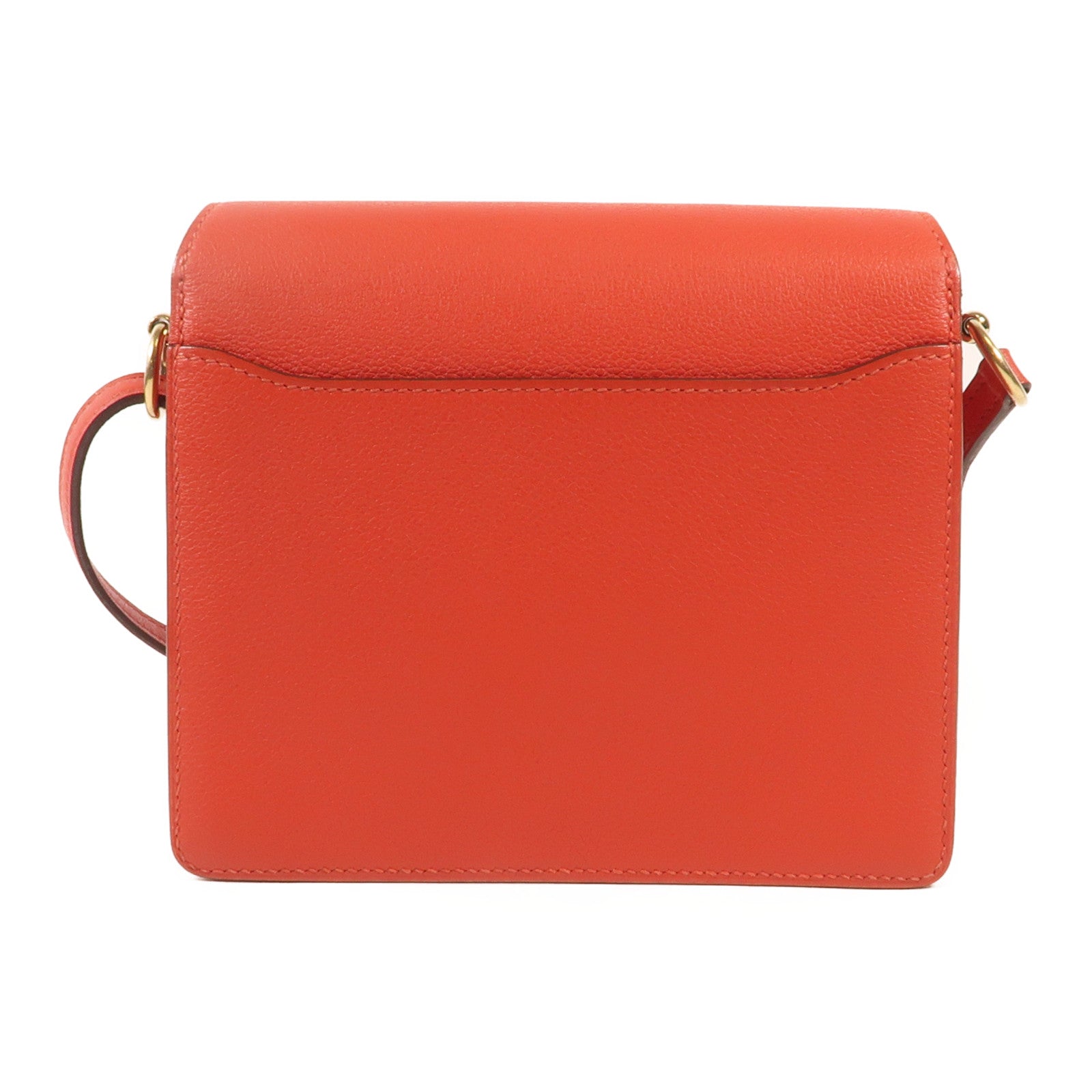HERMES Evercolor皮革Mini Roulis金扣肩背袋Rouge Tomate