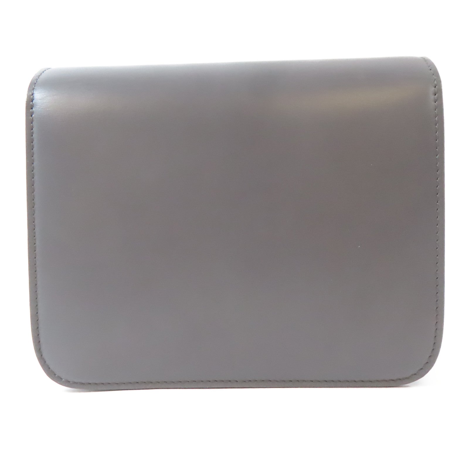 CELINE 牛皮皮革Teen Classic Box金扣肩背袋灰色